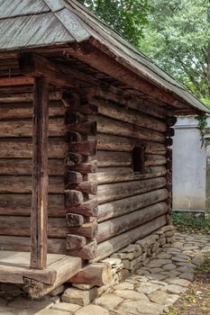 Bucharest, Romania, September 5, 2017. Authentic peasant farms and houses from all over Romania in Dimitrie Gusti National Village Museum, an open-air ethnographic museum located in the Herastrau Park showcasing traditional Romanian village life