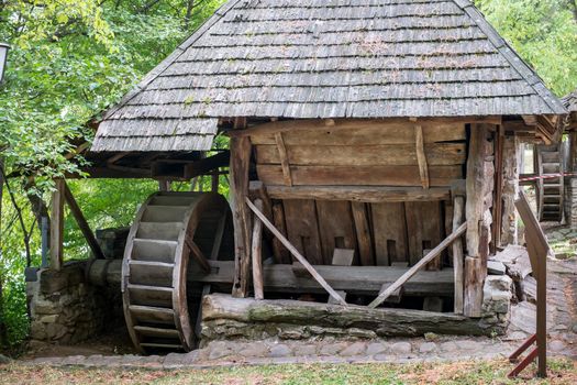 Bucharest, Romania, September 5, 2017. Authentic peasant farms and houses from all over Romania in Dimitrie Gusti National Village Museum, an open-air ethnographic museum located in the Herastrau Park showcasing traditional Romanian village life