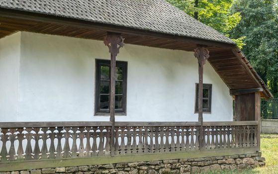 Bucharest, Romania, September 5, 2017. Authentic peasant farms and houses from all over Romania in Dimitrie Gusti National Village Museum, an open-air ethnographic museum located in the Herastrau Park showcasing traditional Romanian village life