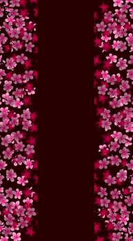 Vertical Floral greeting banner with beautiful pink blossom flowers branch Sakura.Buruny colors Background with copy space on Cherry Twig In Bloom.Postcard good for wedding invitation,Mother,Women day