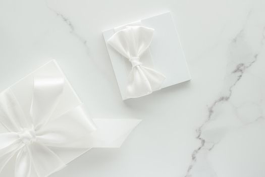 Romantic celebration, lifestyle and holiday present concept - Luxury wedding gifts on marble