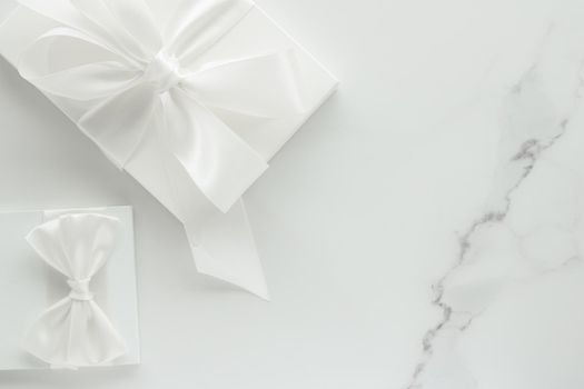 Romantic celebration, lifestyle and holiday present concept - Luxury wedding gifts on marble