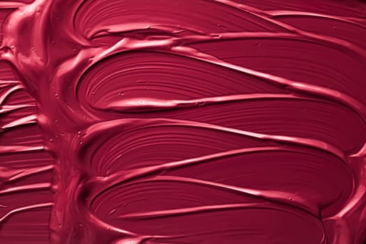 Red lipstick or lip gloss texture as cosmetic background, makeup and beauty cosmetics product for luxury brand, holiday flatlay backdrop or abstract wall art and paint strokes.