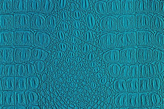 Blue crocodile leather texture. Abstract background for design.