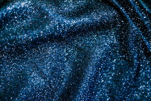 Luxe glowing texture, night club branding and New Years party concept - Blue holiday sparkling glitter abstract background, luxury shiny fabric material for glamour design and festive invitation