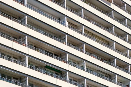 Detail of a subsidized housing building seen in Berlin, Germany