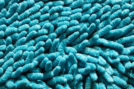 Blue mop cloth close up, texture or background for text