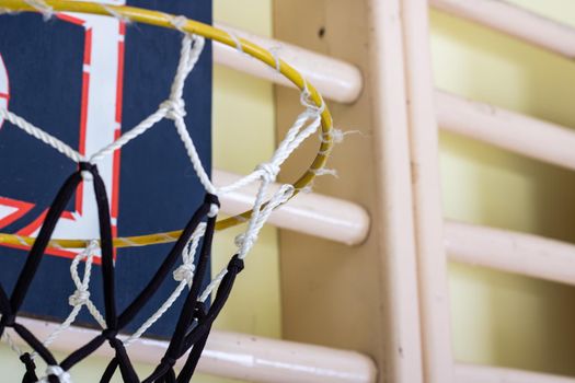 Pink wooden bars in the gym close up for kids