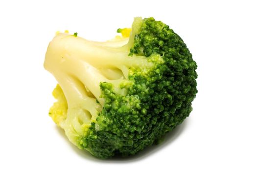 Fresh broccoli close up, isolate on a white background