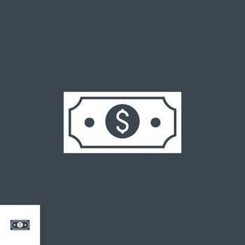 Dollar related vector glyph icon. Isolated on black background. Vector illustration.