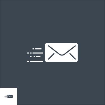 Mail related vector glyph icon. Isolated on black background. Vector illustration.