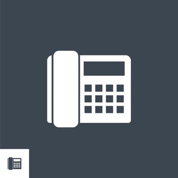 Office Phone related vector glyph icon. Isolated on black background. Vector illustration.