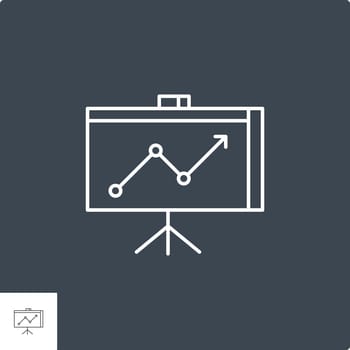 Presentation Related Vector Line Icon. Isolated on Black Background. Editable Stroke.d.