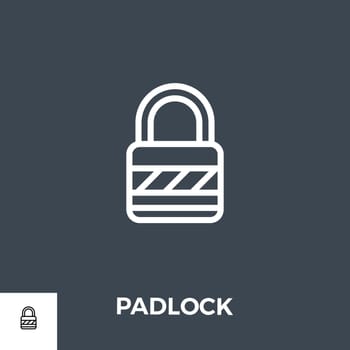 Padlock icon vector. Flat icon isolated on the black background. Editable EPS file. Vector illustration.