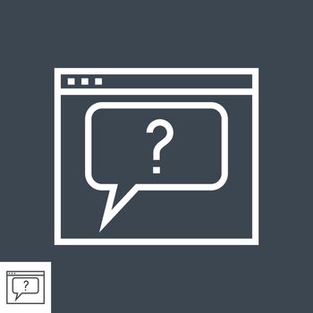 Web Page with Question Mark Thin Line Vector Icon. Flat icon isolated on the Black background. Editable EPS file. Vector illustration.