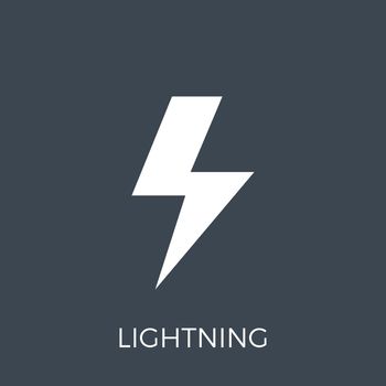 Lightning Vector Gluph Icon. Expand to any Size - Easy Change Colour.