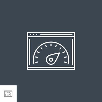 SEO Performance Related Vector Thin Line Icon. Isolated on Black Background. Editable Stroke. Vector Illustration.