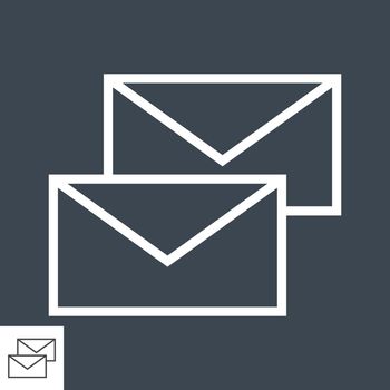 Mail Thin Line Vector Icon Isolated on the Black Background.
