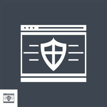 Web Security Related Vector Glyph Icon. Isolated on Black Background. Vector Illustration.