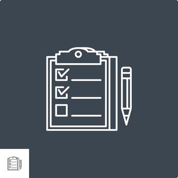 Planning Related Vector Line Icon. Isolated on Black Background. Editable Stroke.