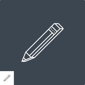 Pencil Related Flat Vector Icon. Isolated on Black Background. Editable Stroke.