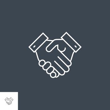 Handshake Related Vector Thin Line Icon. Isolated on Black Background. Editable Stroke. Vector Illustration.