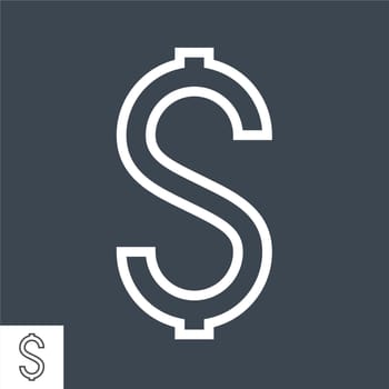 Dollar Sign Thin Line Vector Icon. Flat icon isolated on the black background. Editable EPS file. Vector illustration.