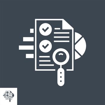 SEO Audit Related Vector Glyph Icon. Isolated on Black Background. Vector Illustration.