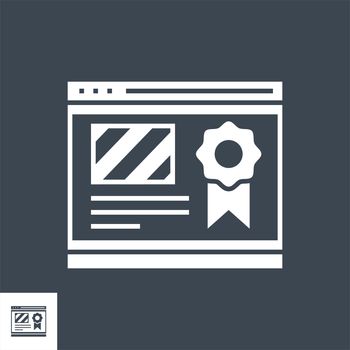 Website Ranking Related Vector Glyph Icon. Isolated on Black Background. Vector Illustration.