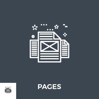 Pages icon vector. Flat icon isolated on the black background. Editable EPS file. Vector illustration.