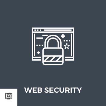 Web Security Related Vector Thin Line Icon. Isolated on Black Background. Vector Illustration.