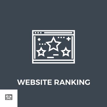 Website Ranking Related Vector Thin Line Icon. Isolated on Black Background. Vector Illustration.