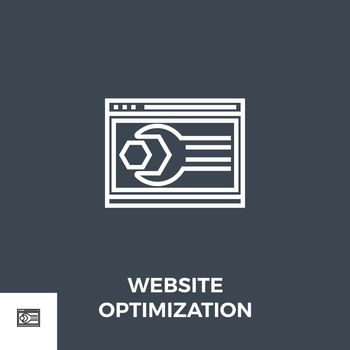 Website Optimization Related Vector Thin Line Icon. Isolated on Black Background. Vector Illustration.