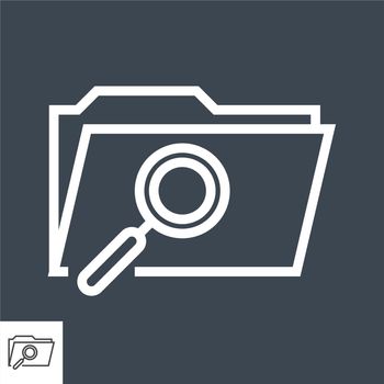 Search Folder Thin Line Vector Icon. Flat icon isolated on the black background. Editable EPS file. Vector illustration.