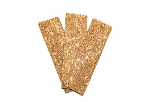 Crunchy loaves of bread, isolated on white background, healthy food