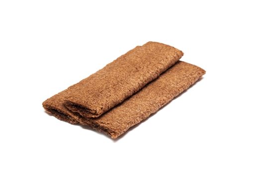 Crunchy loaves of bread, isolated on white background, healthy food