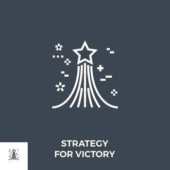 Strategy Related Vector Thin Line Icon. Isolated on Black Background. Editable Stroke. Vector Illustration.