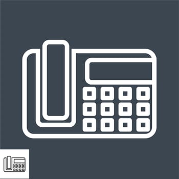 Office Phone Related Vector Line Icon. Isolated on Black Background. Editable Stroke.