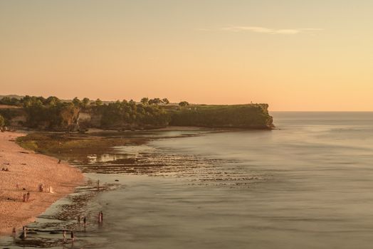 Magical sunset at Balangan beach, Bali in Indonesia.