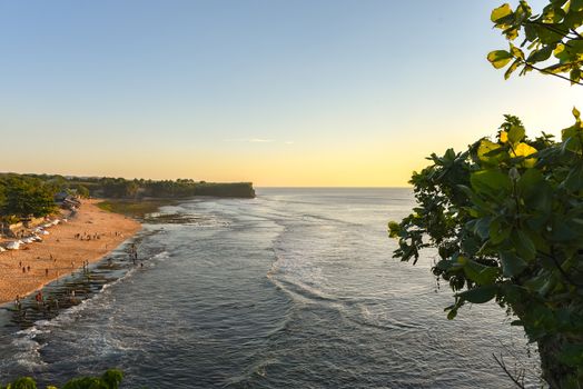 Magical sunset at Balangan beach, Bali in Indonesia.