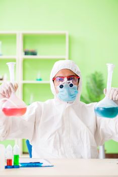 Chemist working in the lab on new experiment