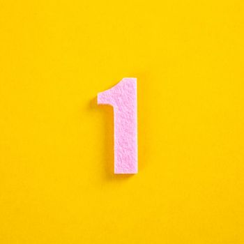 colorful number on yellow background