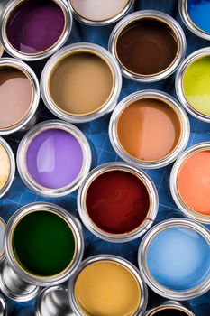 Tin metal cans, Painting background