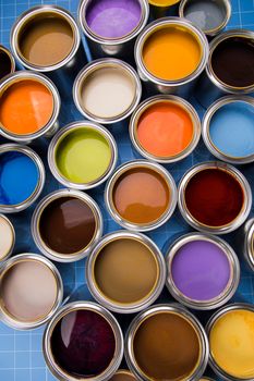 Colours paint can Rainbow colors background