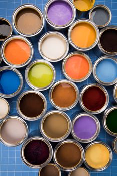 Colours paint can Rainbow colors background