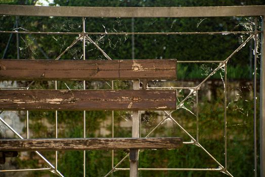 Detail of an empty bench during covid emergency