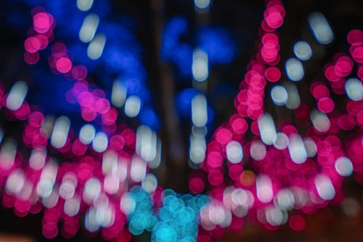 Christmas light decoration blurry background festive concept at night, bokeh