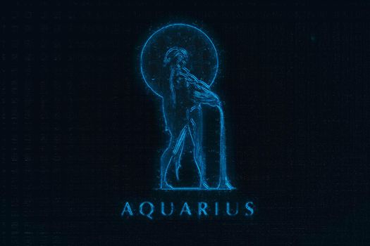 Sign of the zodiac Aquarius. Constellation of Aquarius