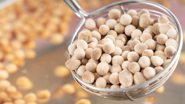 Cooking, boiling brown sugar flavor tapioca pearl balls, ingredient of bubble tea, preparing food and drink, close up, recipe cookbook steps design concept.