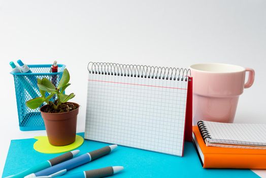 Tidy Workspace Setup, Writing Desk Tools And Equipment, Time Management